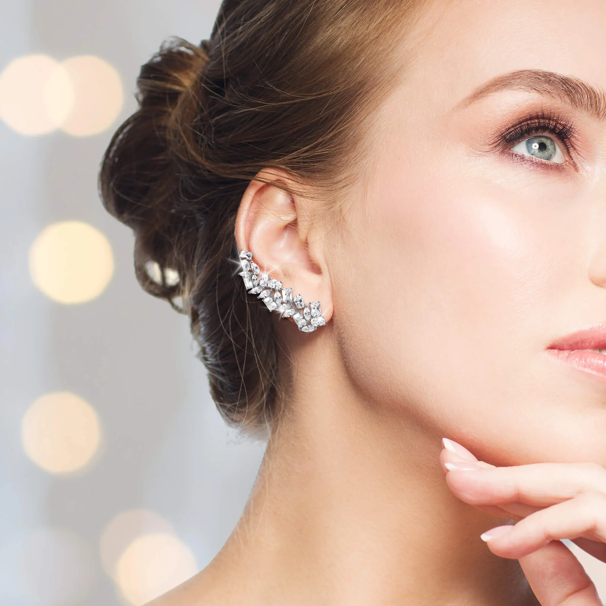 Opulent Radiance Climber Earrings