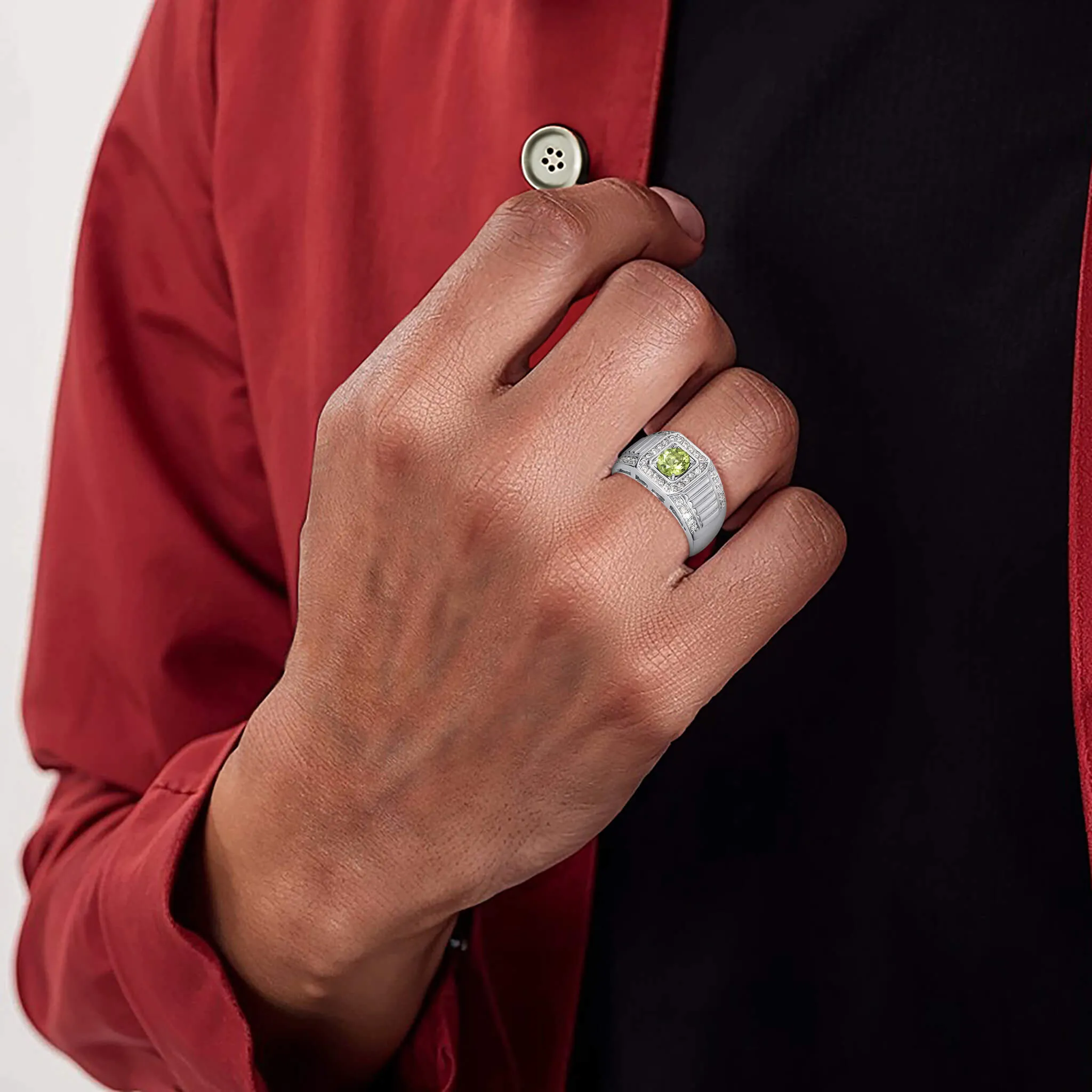 Peridot Horizon Men's Ring
