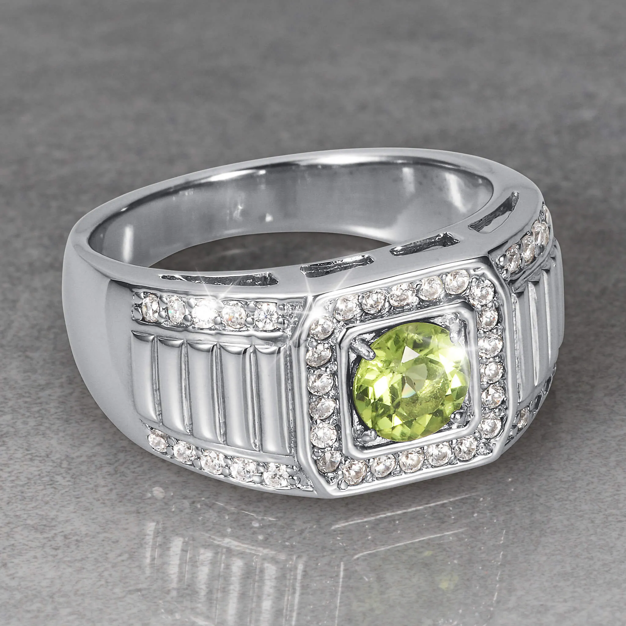 Peridot Horizon Men's Ring