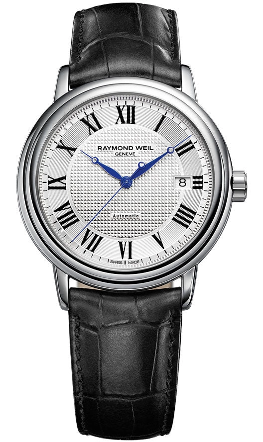 Raymond Weil Maestro 2837-STC-00659 Automatic Stainless Steel Mens Strap Watch Date Silver Dial