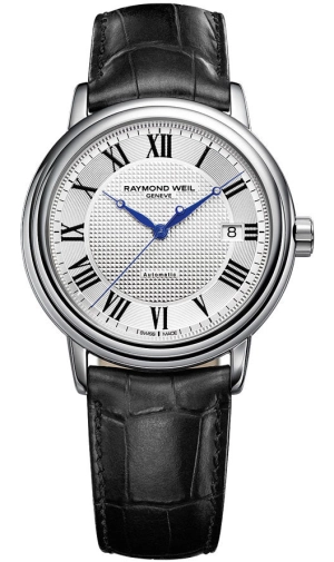 Raymond Weil Maestro 2837-STC-00659 Automatic Stainless Steel Mens Strap Watch Date Silver Dial