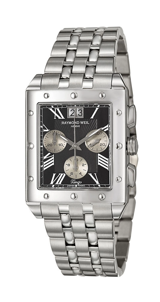 Raymond Weil Tango Chronograph Stainless Steel Mens Watch Date 4881-ST-00209