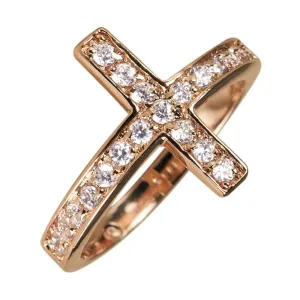Reclining Cross Gold Ring