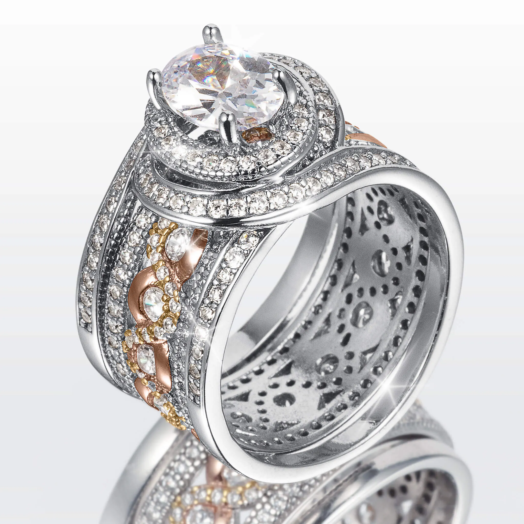 Rose Radiance Bridal Ring Set