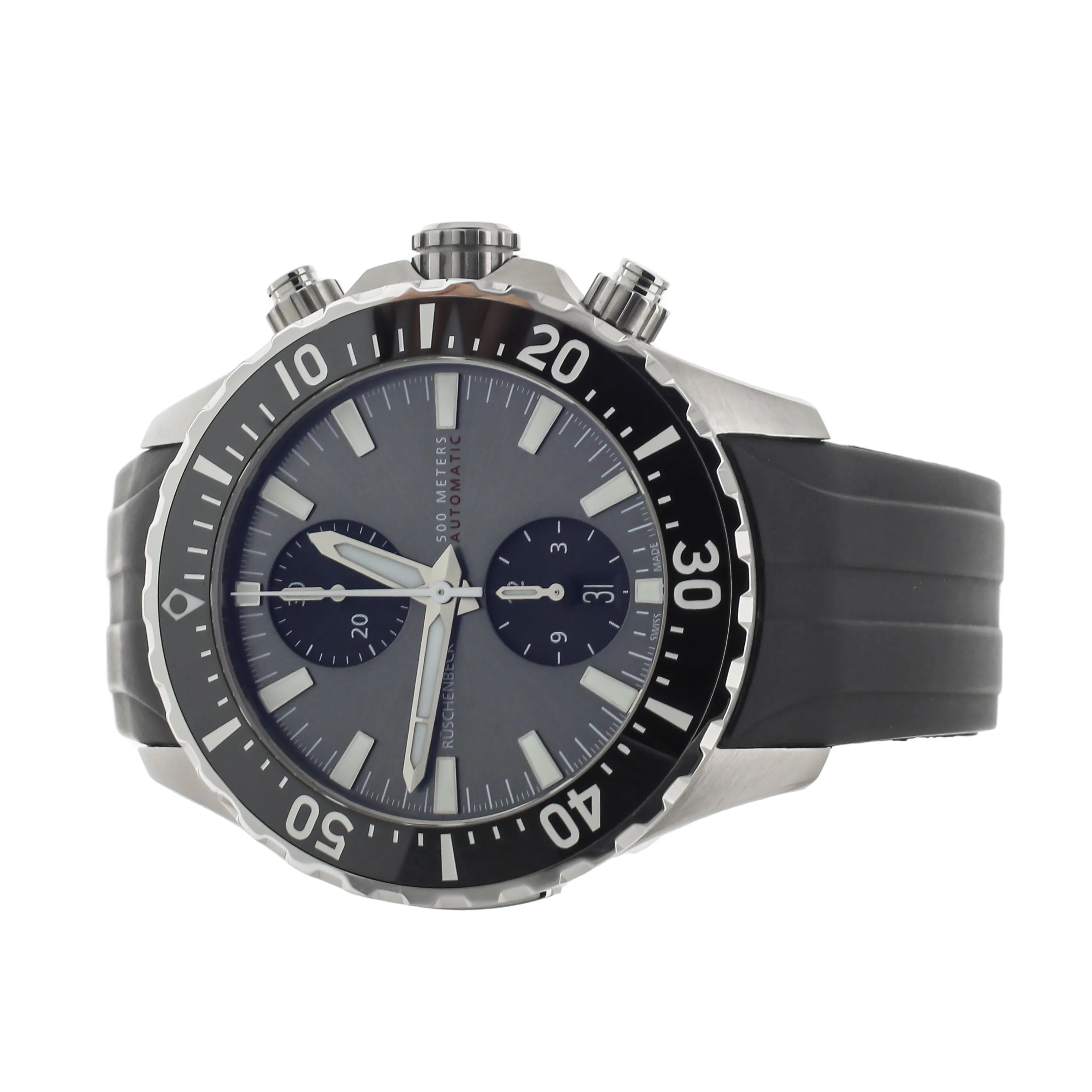 Ruschenbeck R5CHRONO Stainless Steel Gray Dial Rubber  44mm R5-S-MB-K01-61-I-SLN2 Full Set