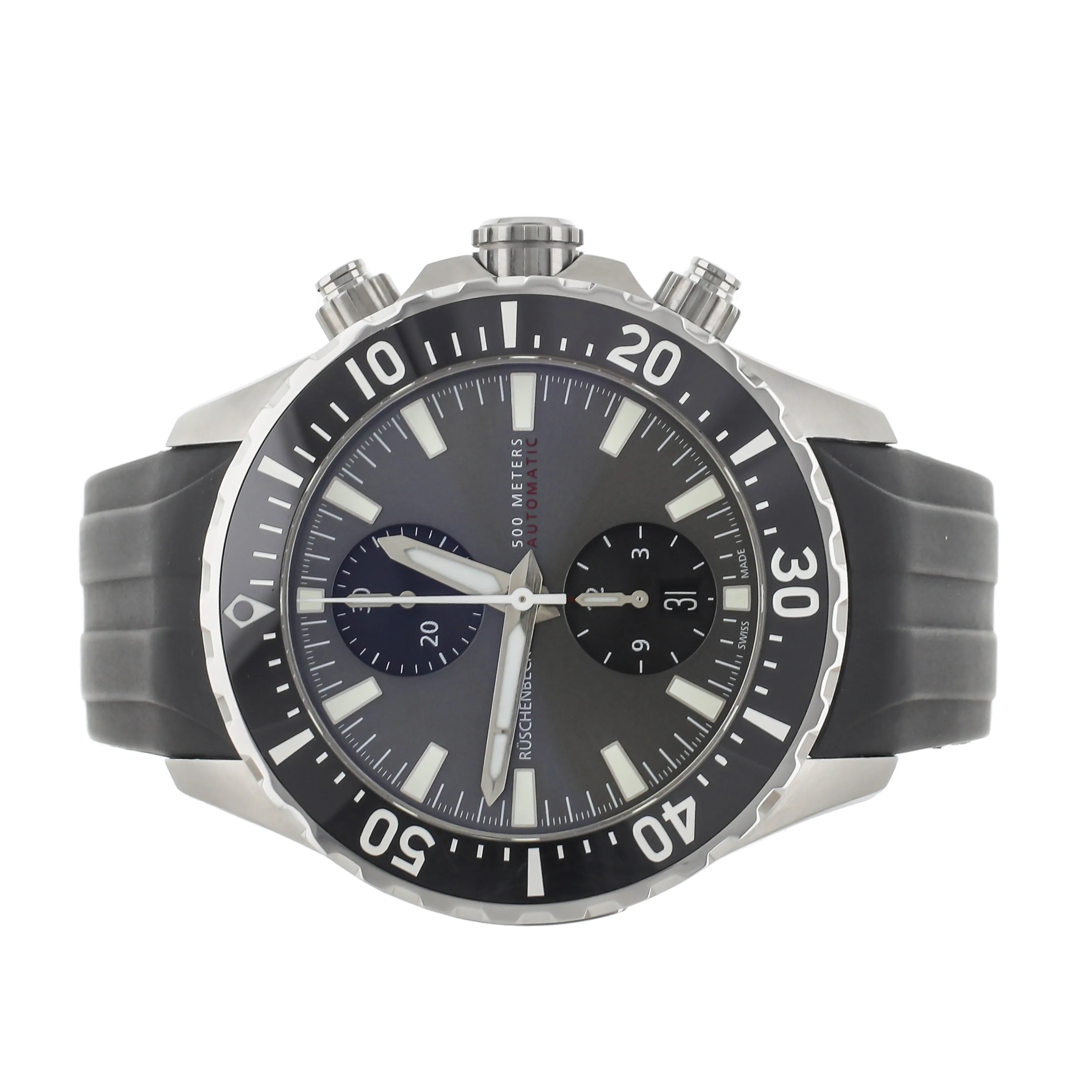 Ruschenbeck R5CHRONO Stainless Steel Gray Dial Rubber  44mm R5-S-MB-K01-61-I-SLN2 Full Set