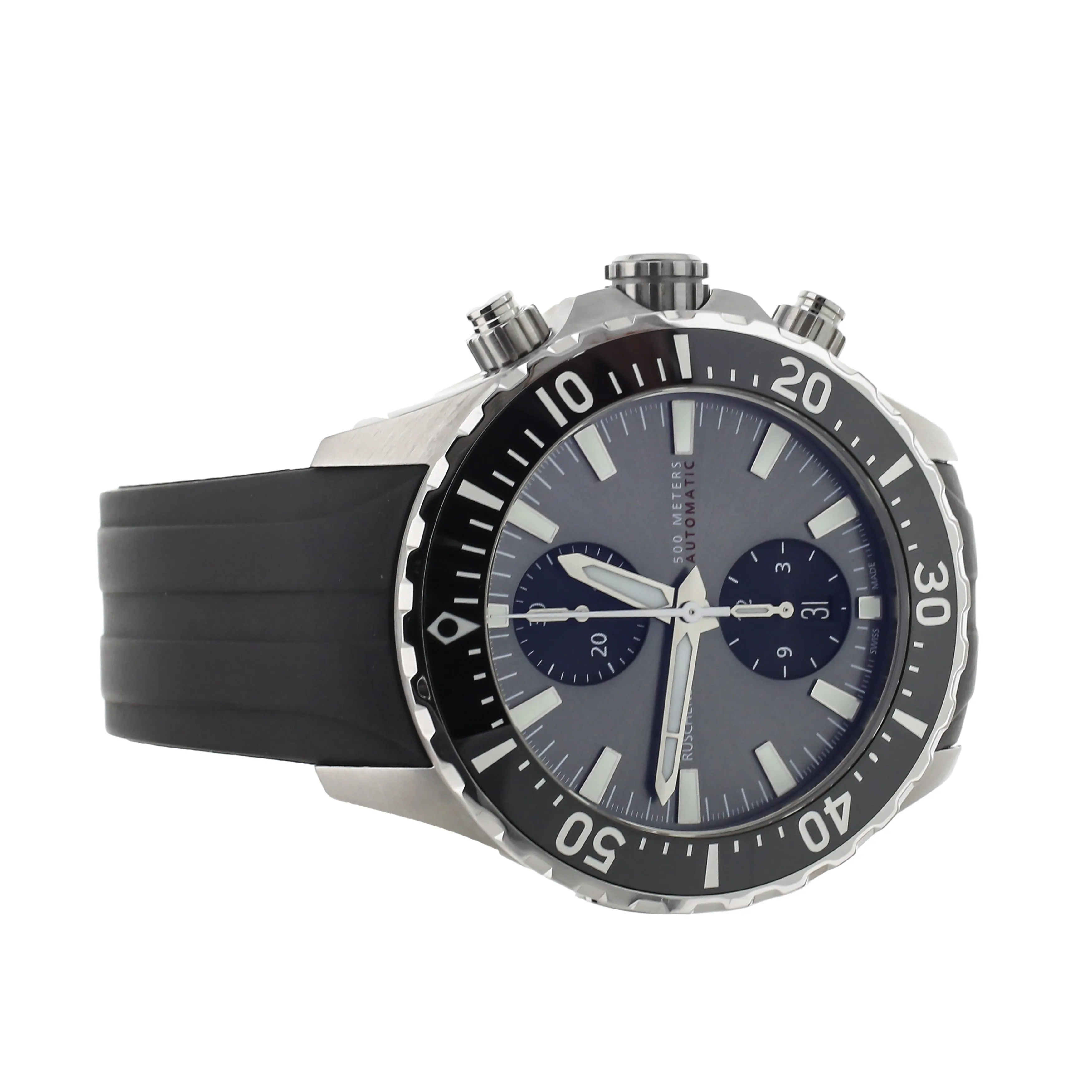 Ruschenbeck R5CHRONO Stainless Steel Gray Dial Rubber  44mm R5-S-MB-K01-61-I-SLN2 Full Set