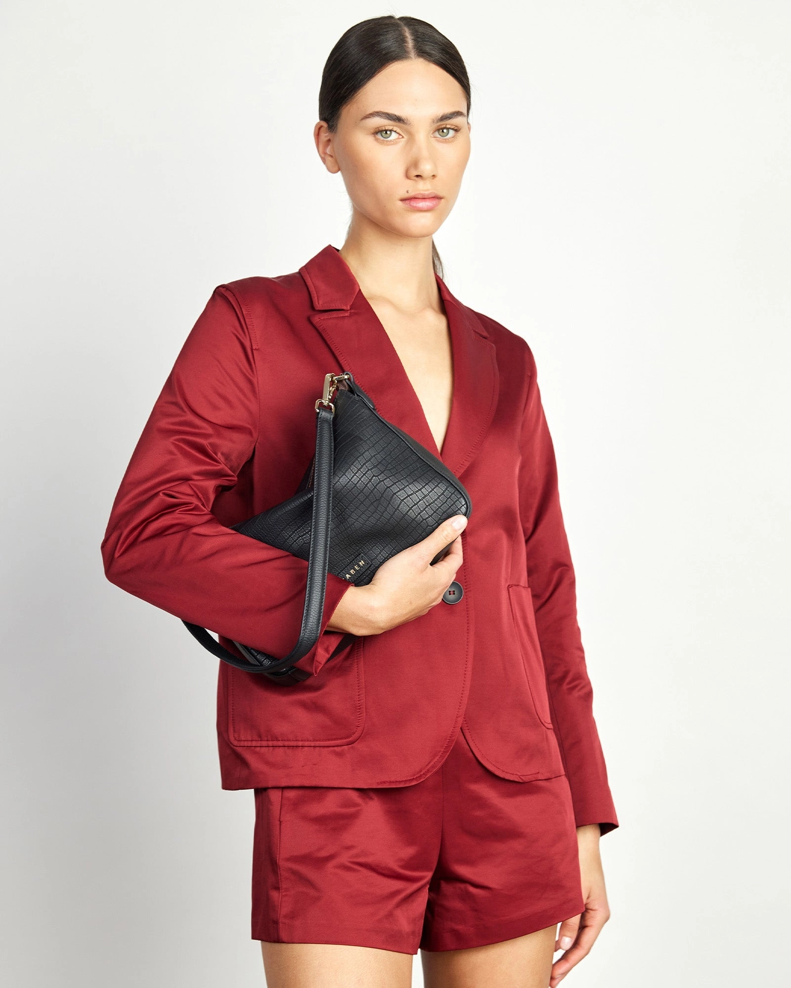 Saben Dane Shoulder Bag Black Luxe Emboss