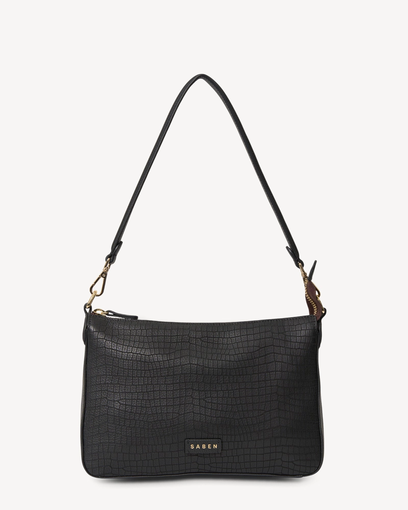 Saben Dane Shoulder Bag Black Luxe Emboss