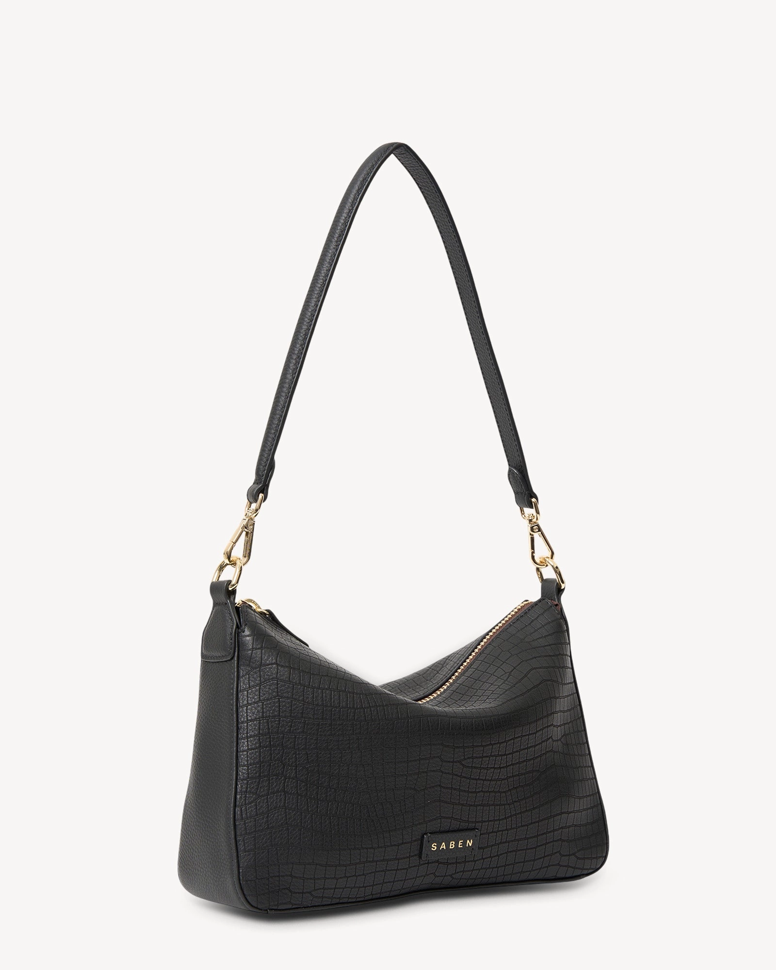 Saben Dane Shoulder Bag Black Luxe Emboss