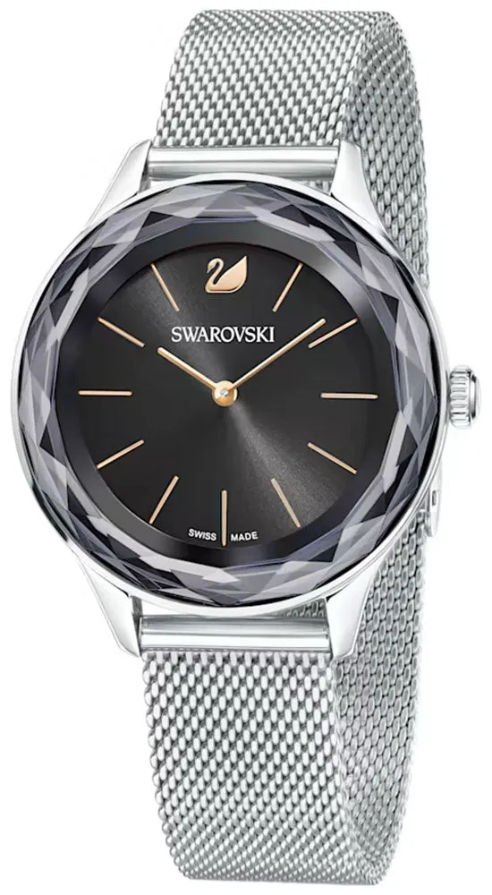 Swarovski Octea Nova Stainless Steel Milanese Strap Quartz Black Dial Women's Watch 5430420