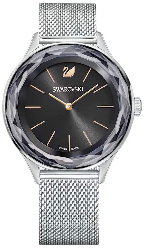 Swarovski Octea Nova Stainless Steel Milanese Strap Quartz Black Dial Women's Watch 5430420