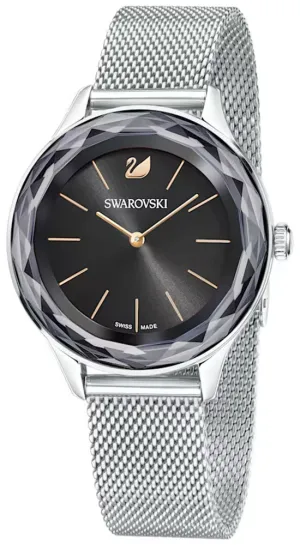 Swarovski Octea Nova Stainless Steel Milanese Strap Quartz Black Dial Women's Watch 5430420