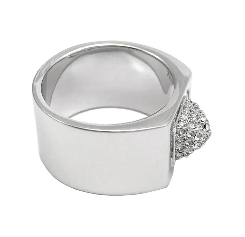 Swarovski Tactic Rhodium Plated Clear Crystal Pavé Womens Ring Size 6 / 52 - 5063704