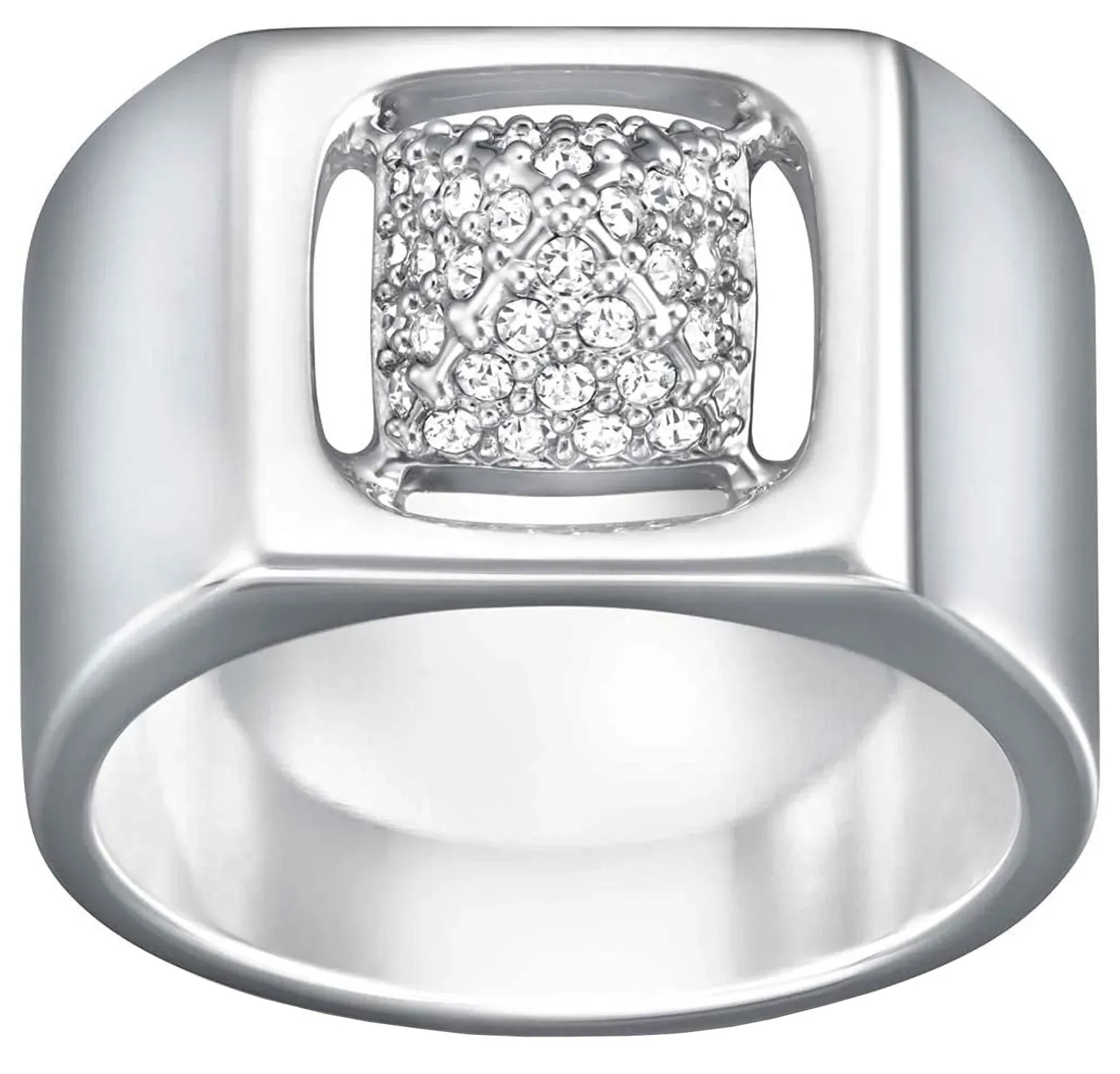 Swarovski Tactic Rhodium Plated Clear Crystal Pavé Womens Ring Size 6 / 52 - 5063704