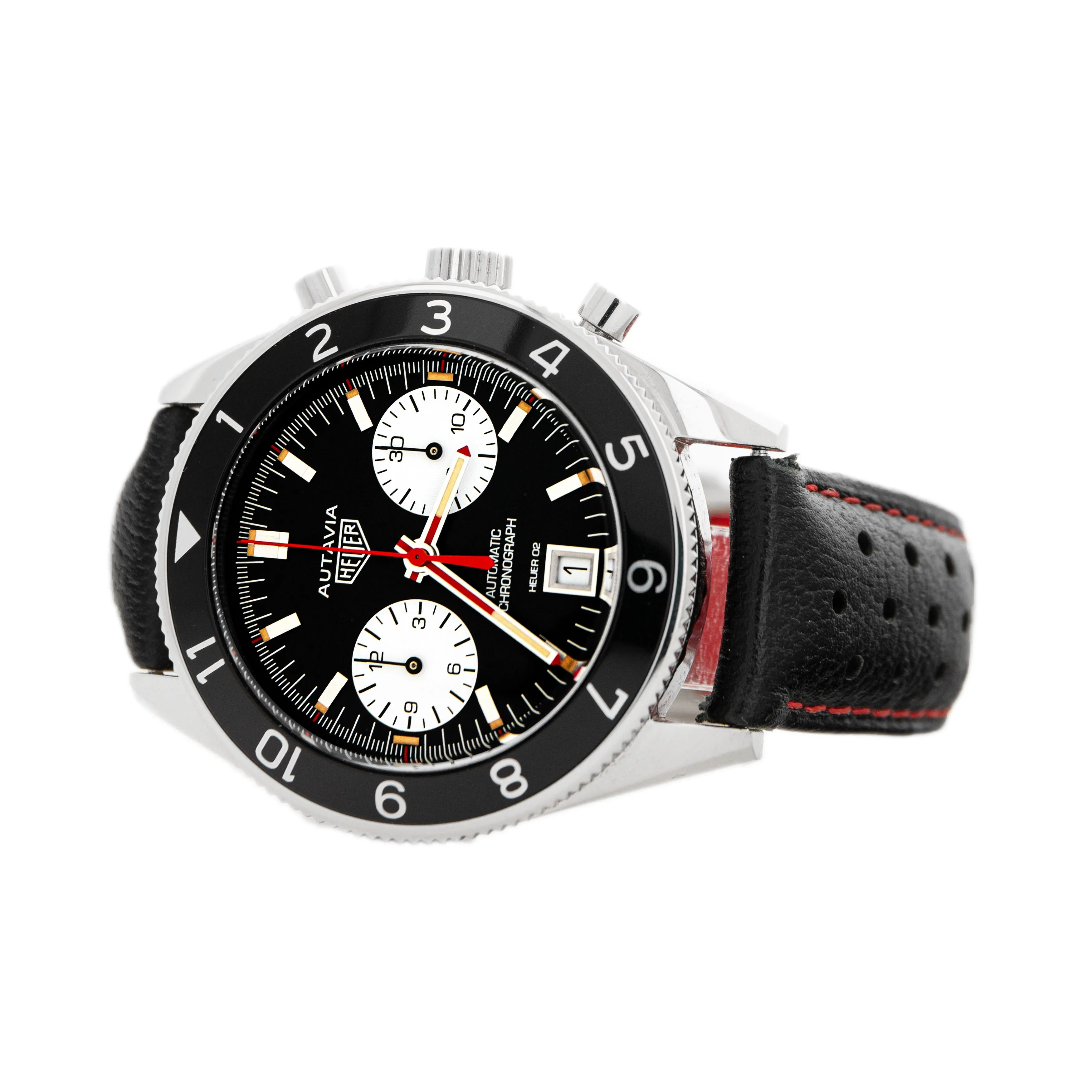 Tag Heuer Autavia Heritage Chronograph Steel Black Dial 42mm CBE2118.FC8246 Full Set