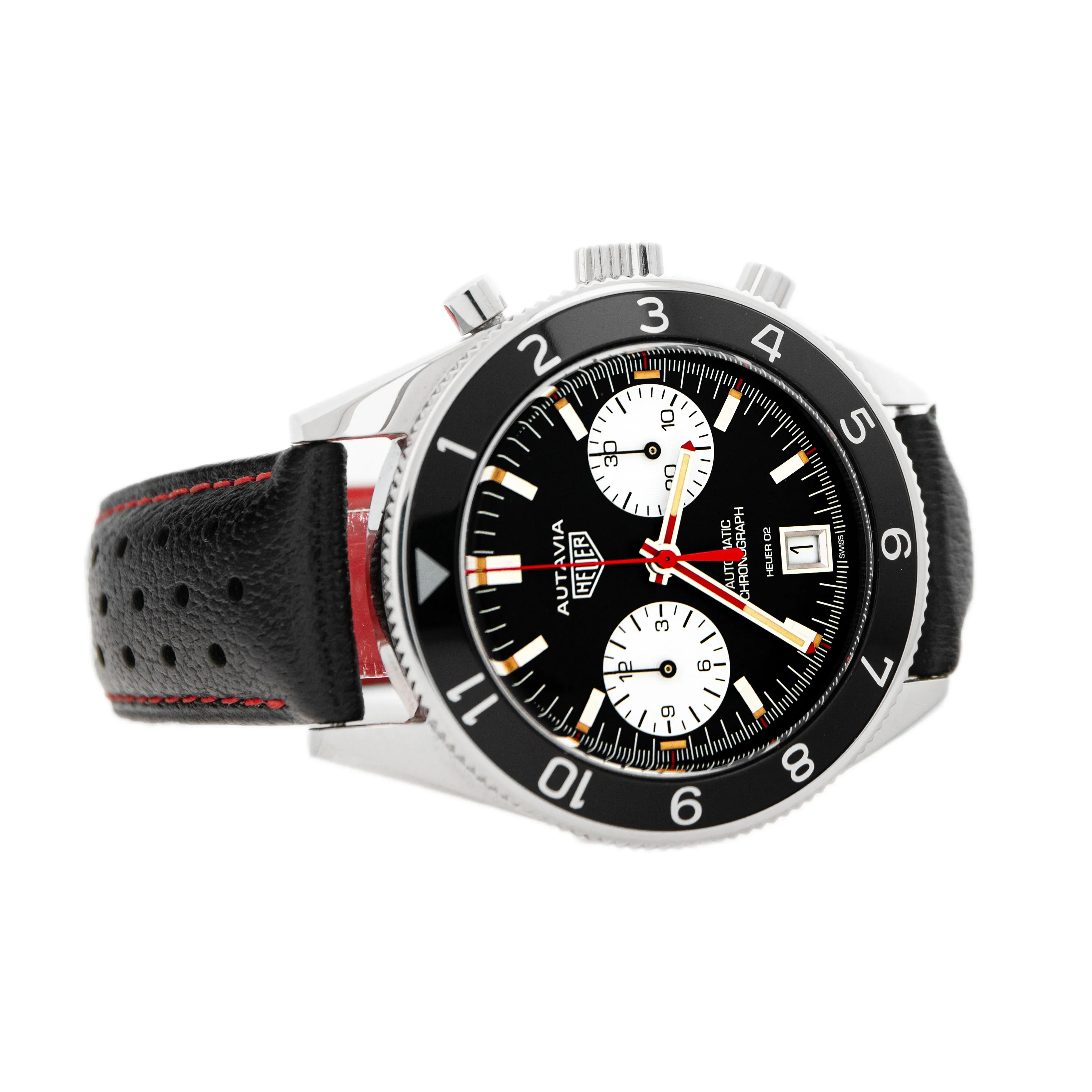 Tag Heuer Autavia Heritage Chronograph Steel Black Dial 42mm CBE2118.FC8246 Full Set