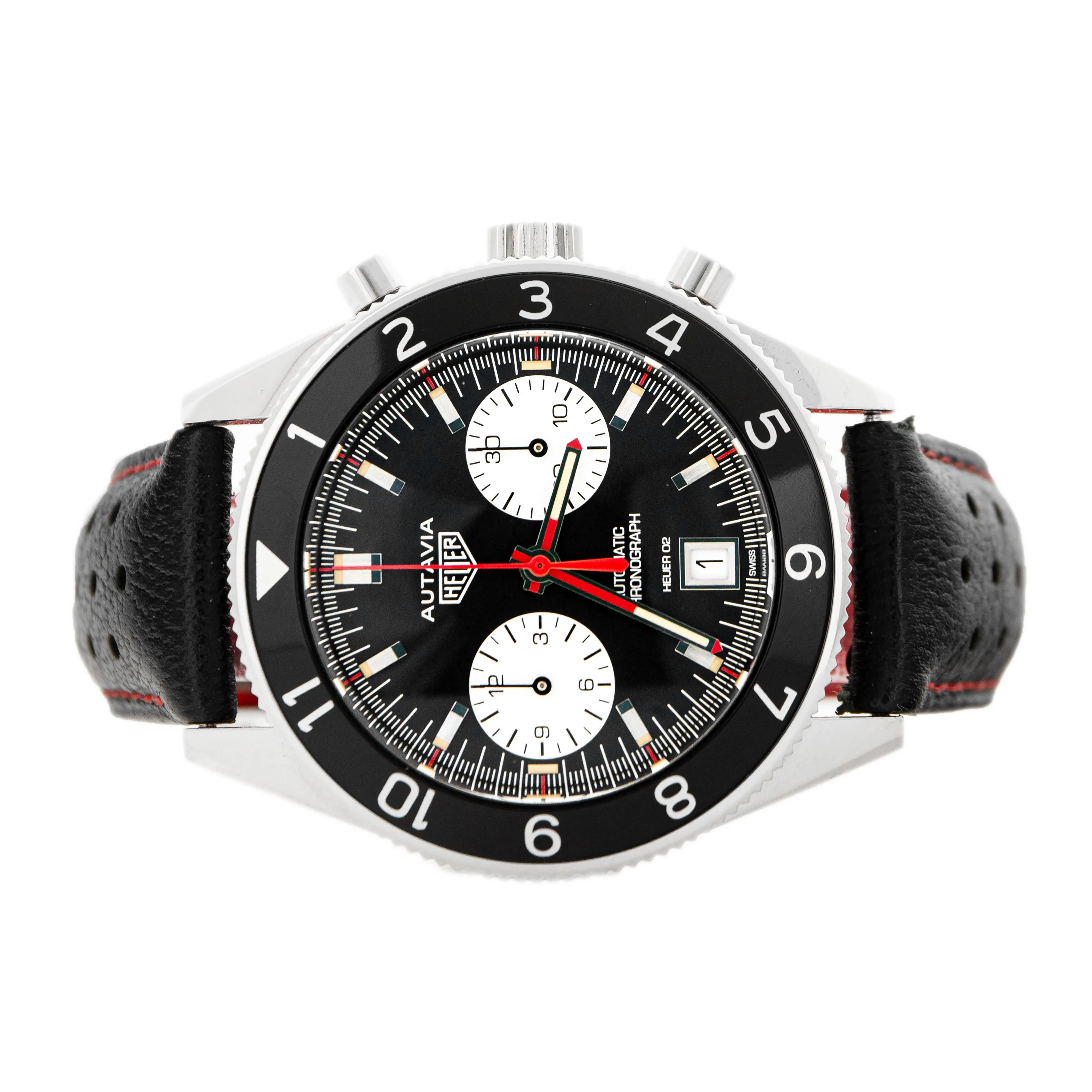 Tag Heuer Autavia Heritage Chronograph Steel Black Dial 42mm CBE2118.FC8246 Full Set