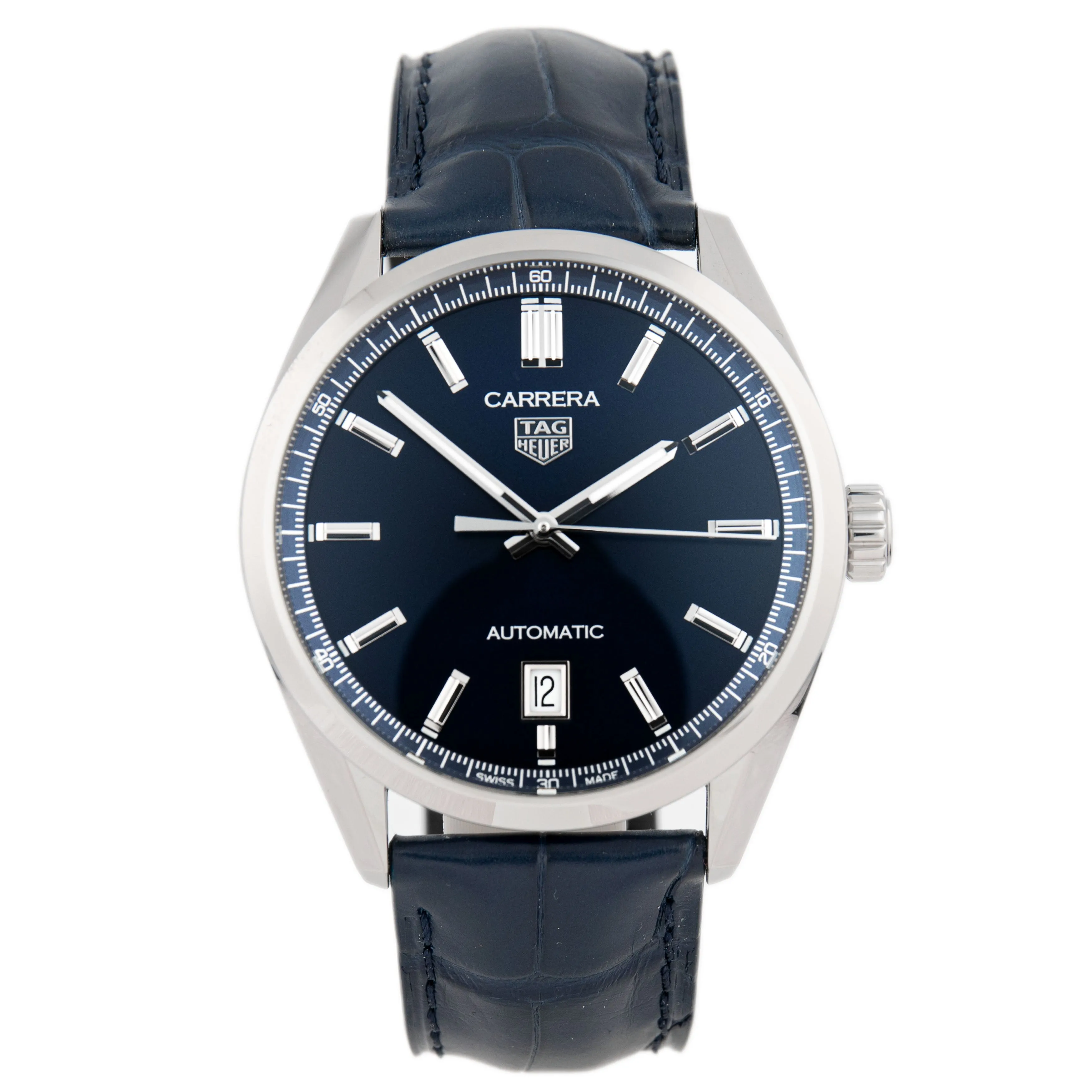 Tag Heuer Carrera Date Stainless Steel Blue Dial 39mm WBN2112.FC6504 Full Set