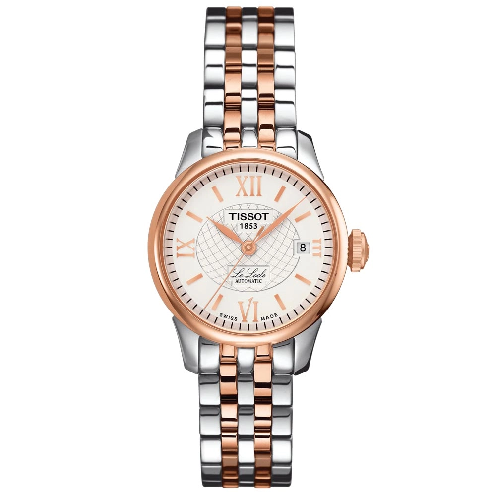 Tissot Le Locle Automatic Small Lady 25.30mm Silver Dial Rose Gold PVD Steel Watch T41218333