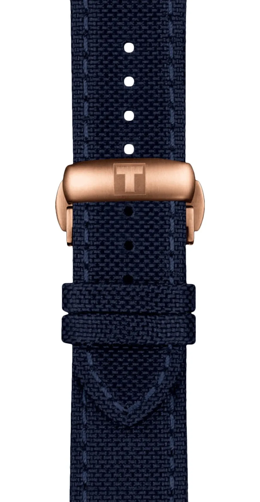 Tissot T-Sport Seastar 1000 Automatic Powermatic 80 Rose Gold PVD Blue Dial Blue Textile Strap Date Mens Watch T120.407.37.041.00