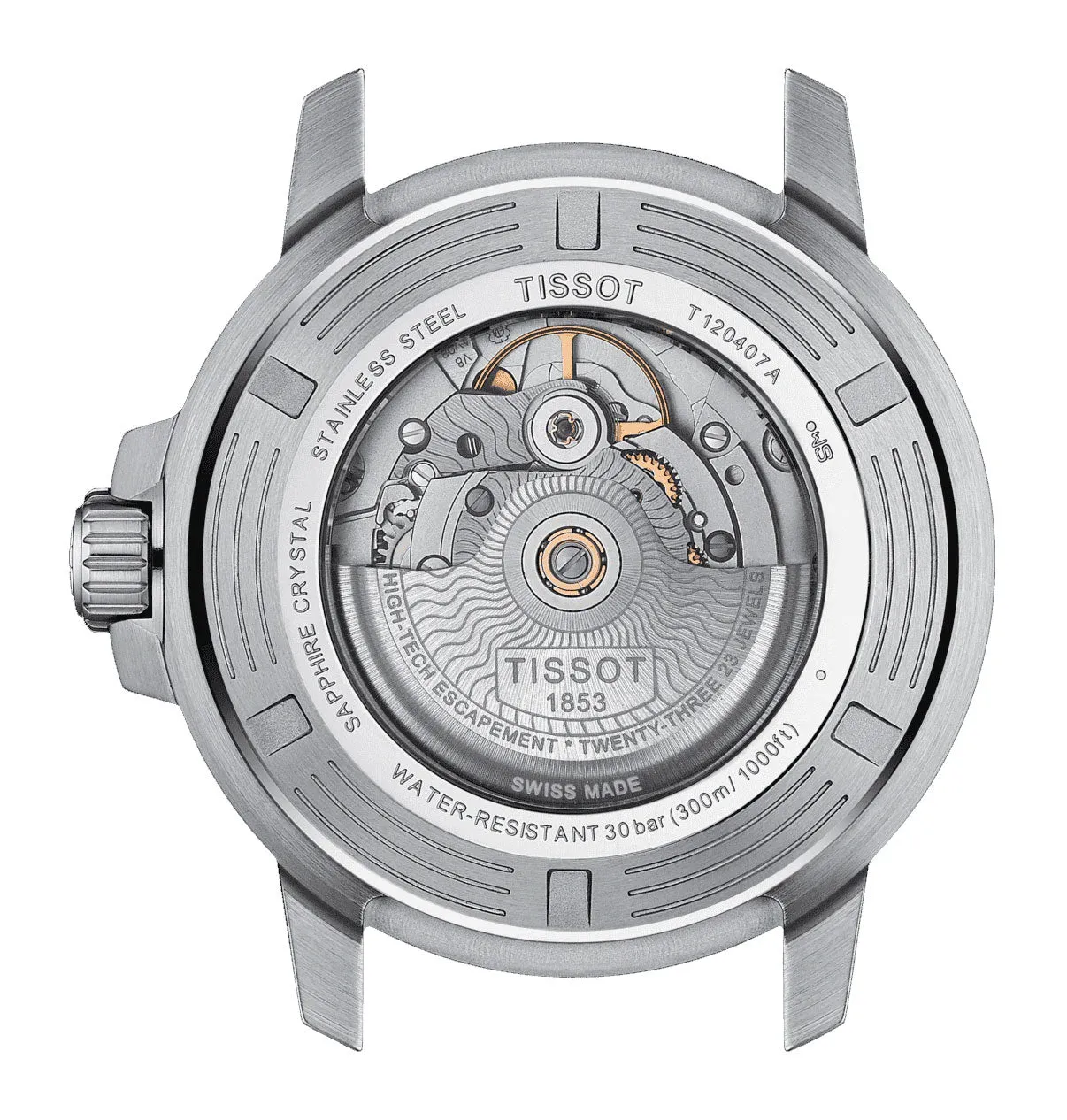 Tissot T-Sport Seastar 1000 Automatic Powermatic 80 Stainless Steel Gray Dial Date Divers Mens Watch T120.407.11.081.01
