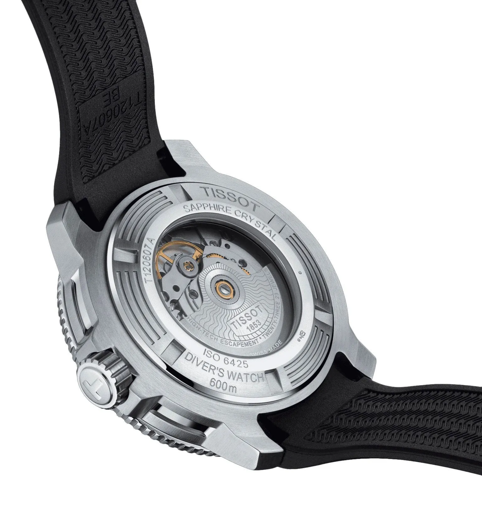 Tissot T-Sport Seastar 2000 Professional Powermatic 80 Automatic Gray Dial Black Rubber Strap Date Divers Mens Watch T120.607.17.441.00