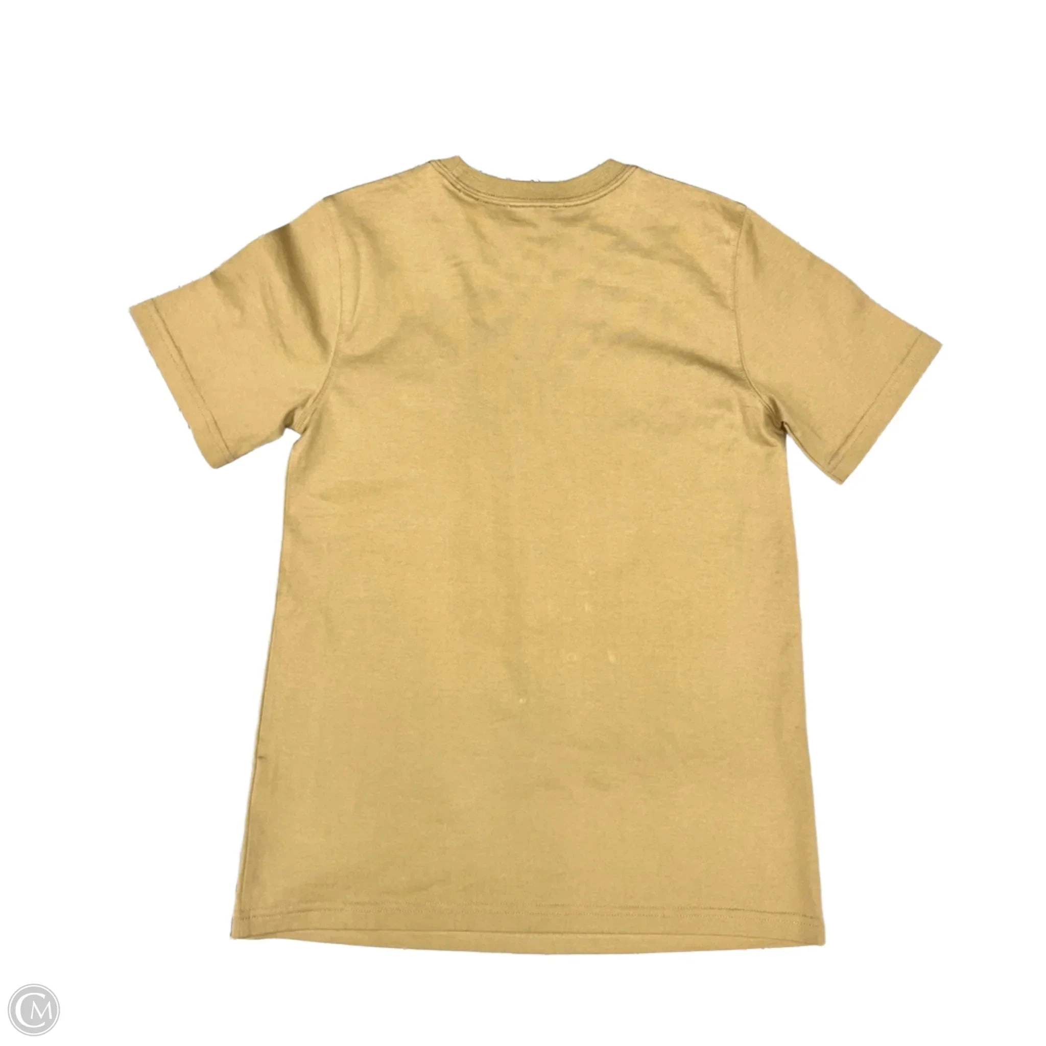 Top Short Sleeve Luxury Designer By Burberry In Tan, Size: Xxs