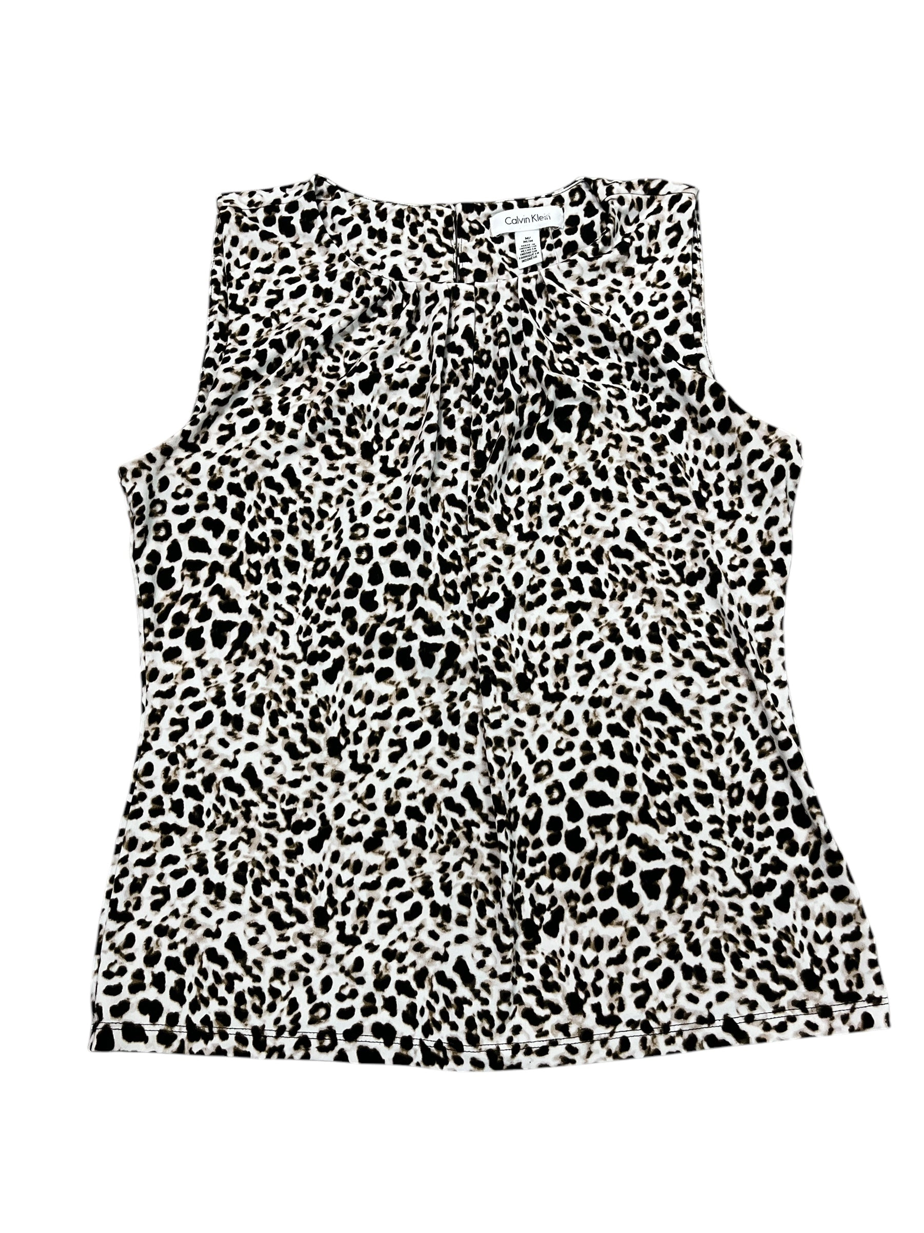 Top Sleeveless Basic By Calvin Klein In Animal Print, Size:M