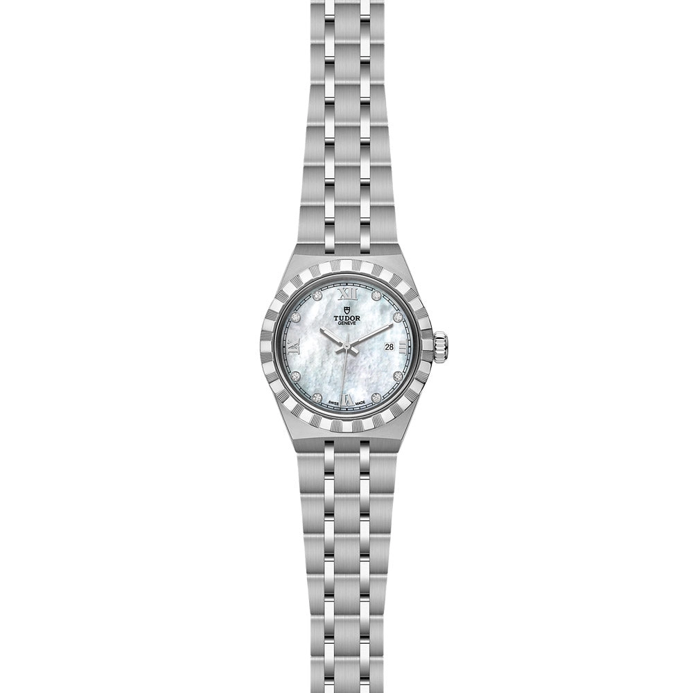 TUDOR Royal 28mm MOP Diamond Set Dial Ladies Watch M28300-0005