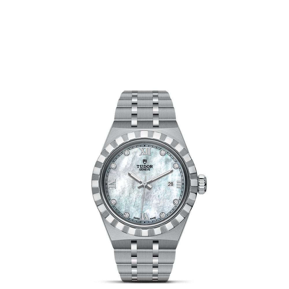 TUDOR Royal 28mm MOP Diamond Set Dial Ladies Watch M28300-0005