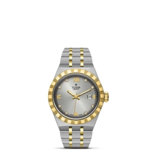 TUDOR Royal 28mm Silver Diamond Set Dial 18ct Gold and Steel Automatic Ladies Watch M28303-0002