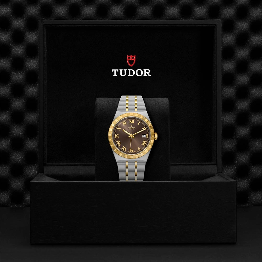 TUDOR Royal 38mm Chocolate Brown Dial Steel & Gold Watch M28503-0007
