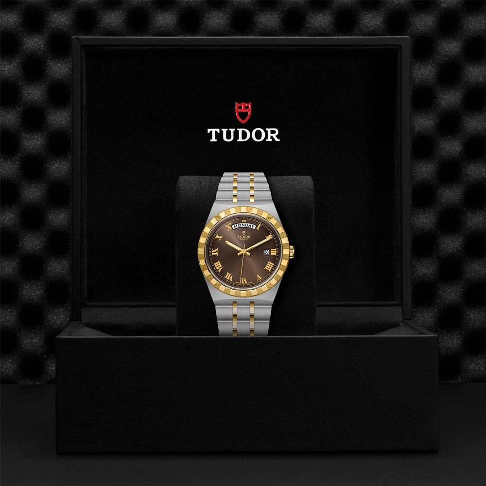 TUDOR Royal 41mm Chocolate Brown Dial Steel & Gold Watch M28603-0007