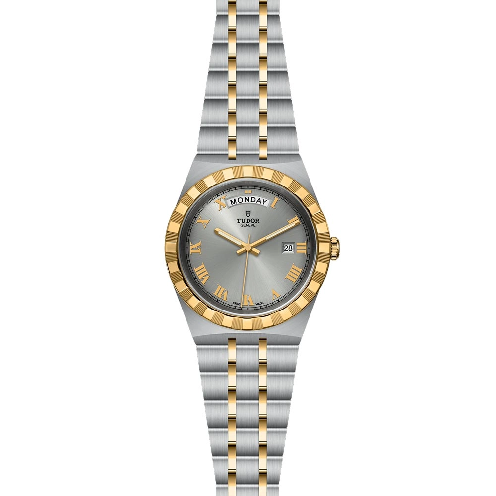 TUDOR Royal 41mm Silver Dial Steel & Gold Gents Watch M28603-0001