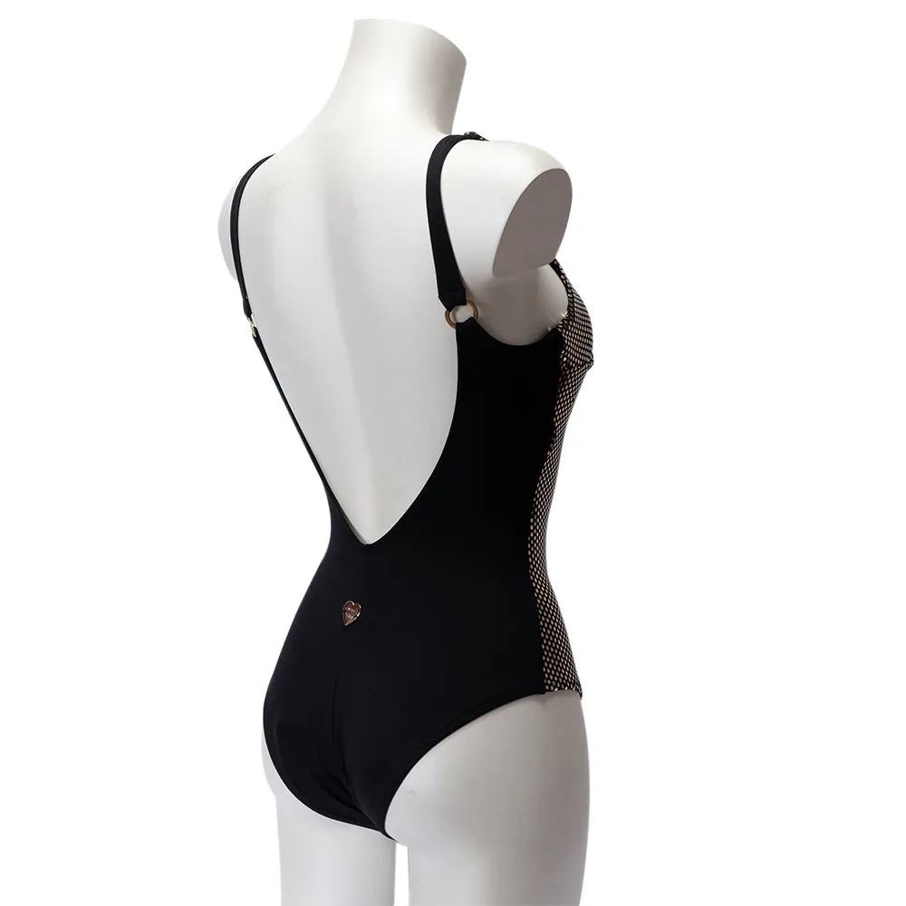 Twinset One-Piece Swimsuit With Laminated Polka Dots