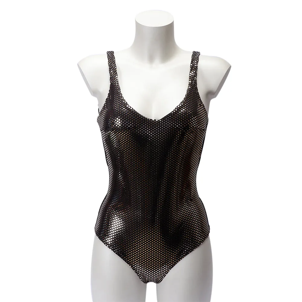 Twinset One-Piece Swimsuit With Laminated Polka Dots