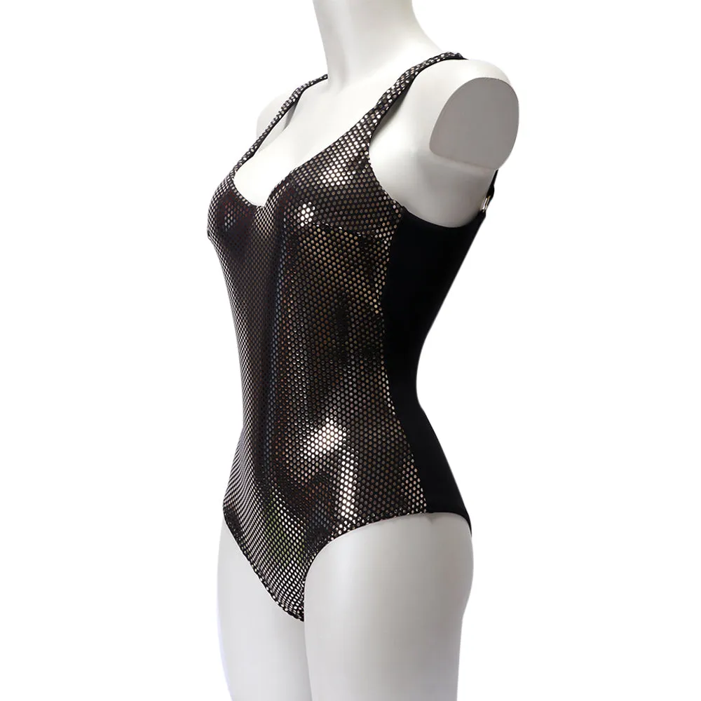 Twinset One-Piece Swimsuit With Laminated Polka Dots