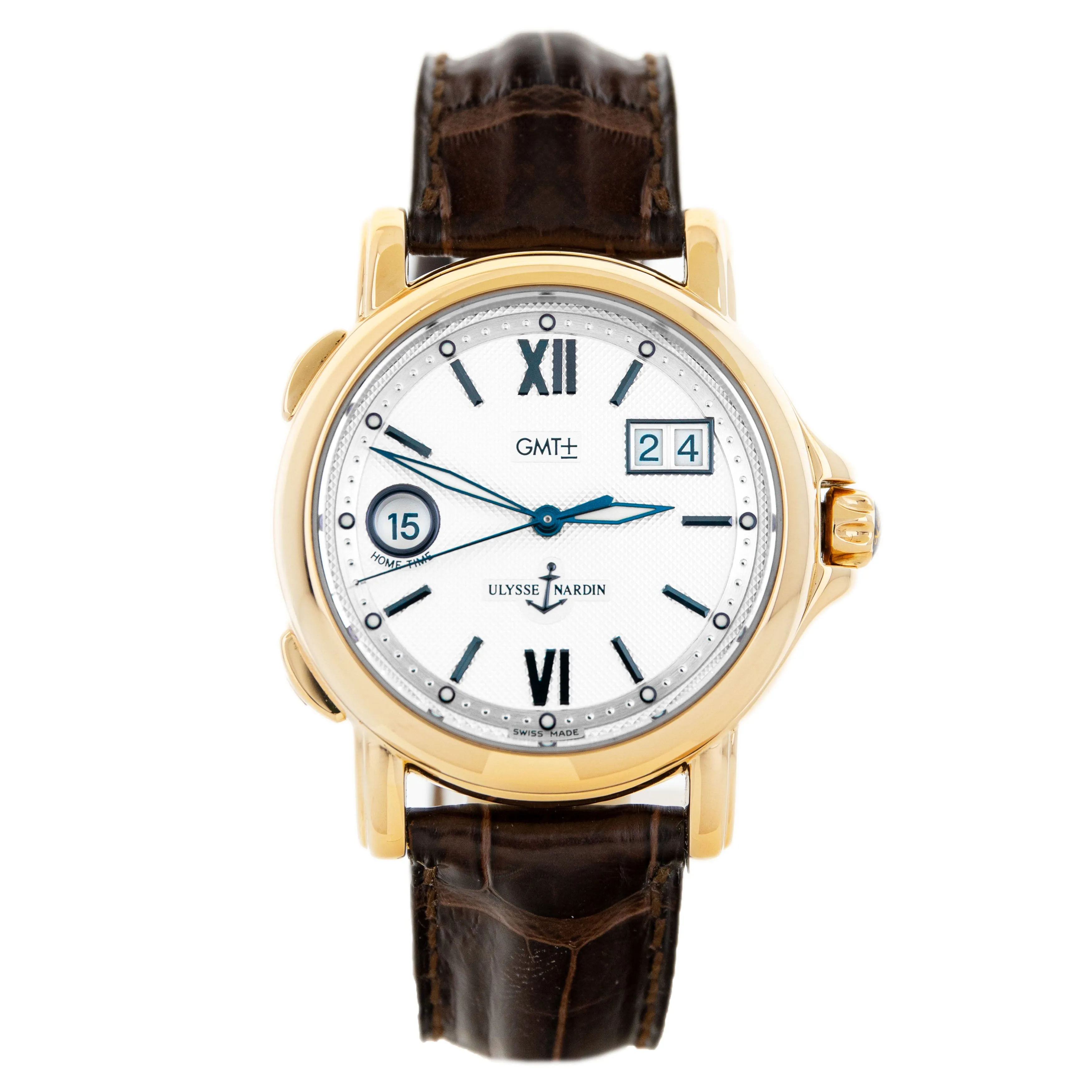 Ulysse Nardin San Marco Big Date GMT Rose Gold White Dial 40mm 226-87