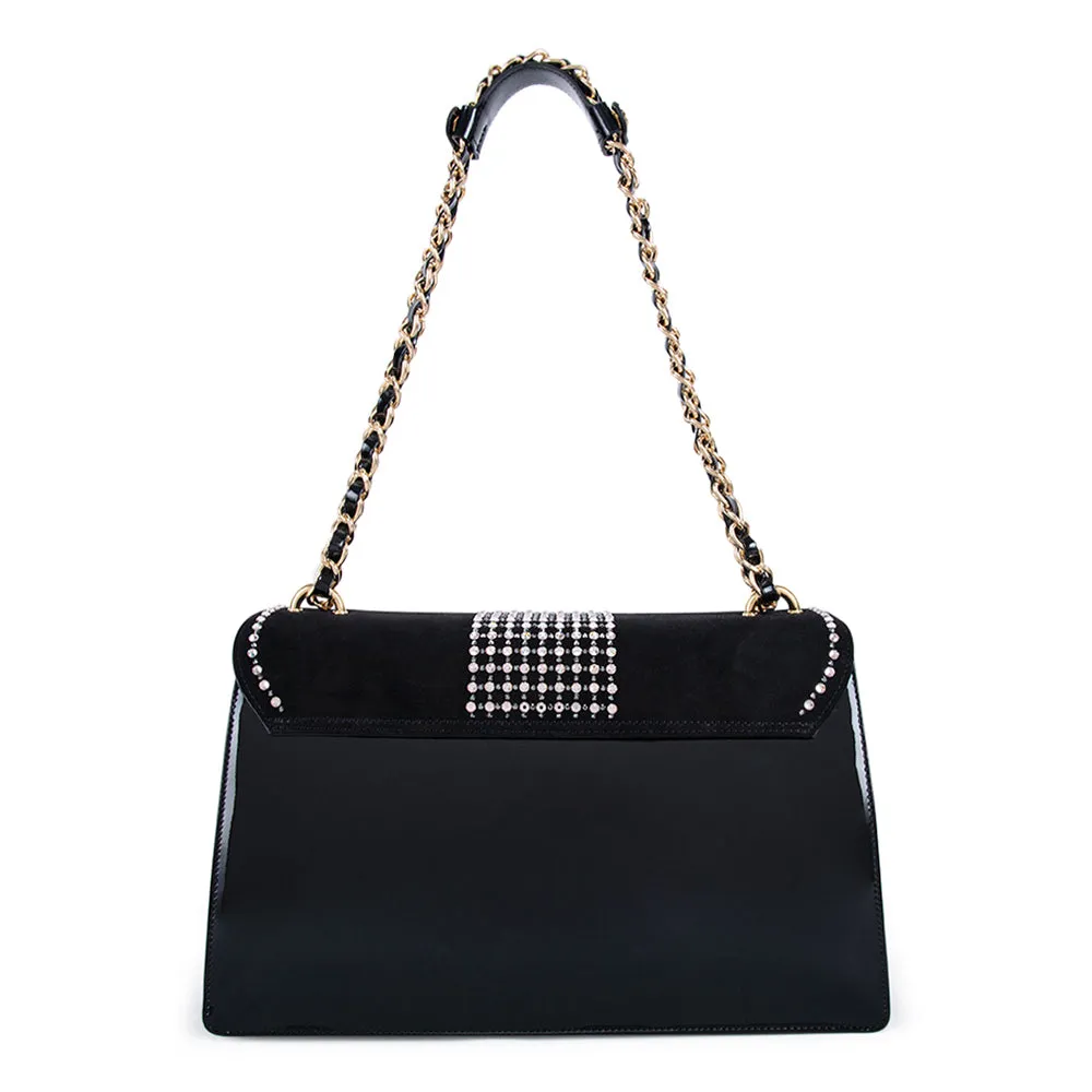 Valentino Orlandi Bag Black Sued & Black Patent Leather