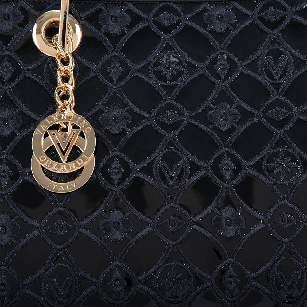 Valentino Orlandi Women's Hand Bag Black & Leather & Lacquer