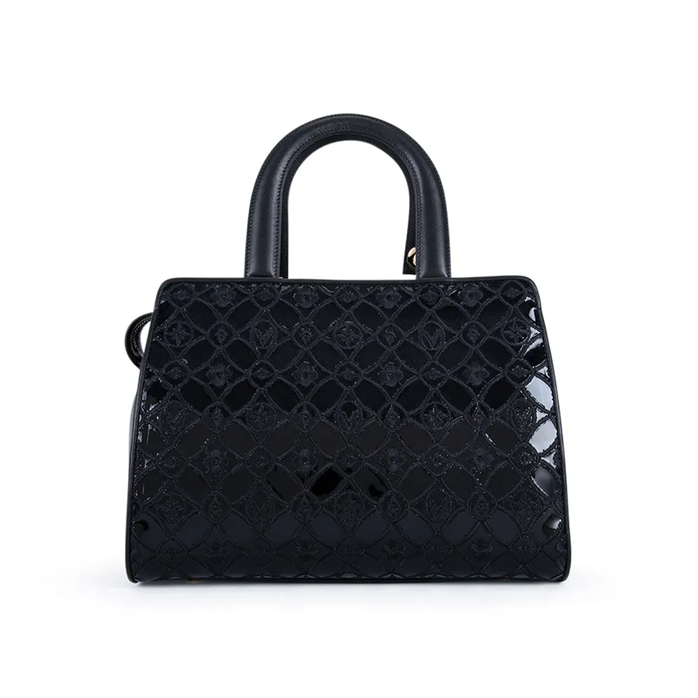 Valentino Orlandi Women's Hand Bag Black & Leather & Lacquer