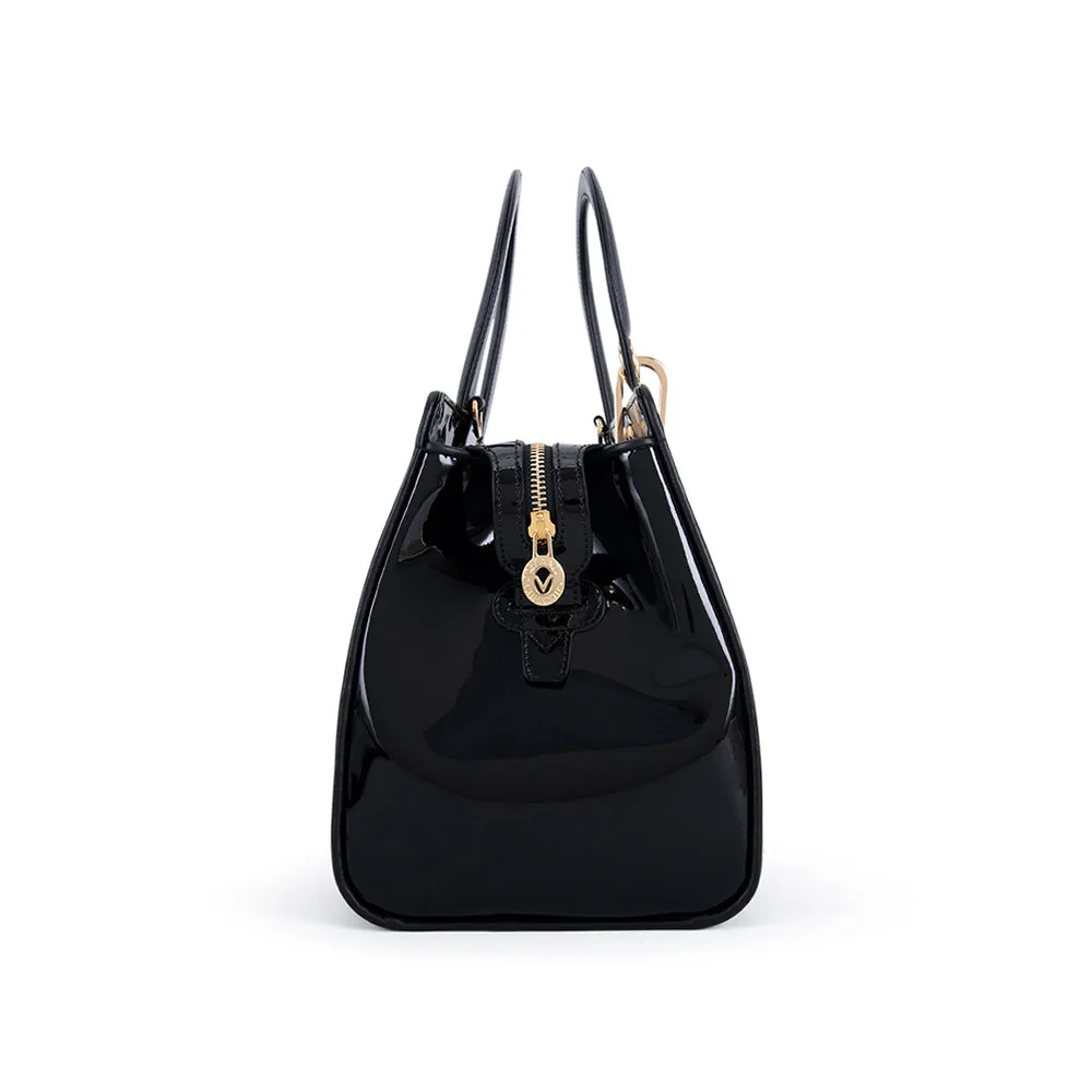 Valentino Orlandi Women's Hand Bag Black & Leather & Lacquer