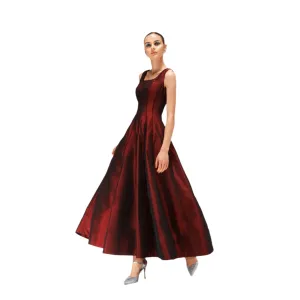 Velvety Couture Women's BELLE Maroon Oka Dress
