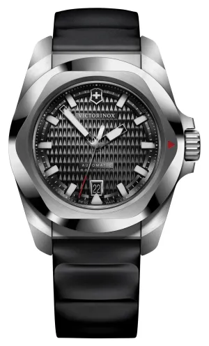 Victorinox Swiss Army I.N.O.X. Automatic Stainless Steel Black Dial Black Rubber Strap Date Divers Mens Watch 242039