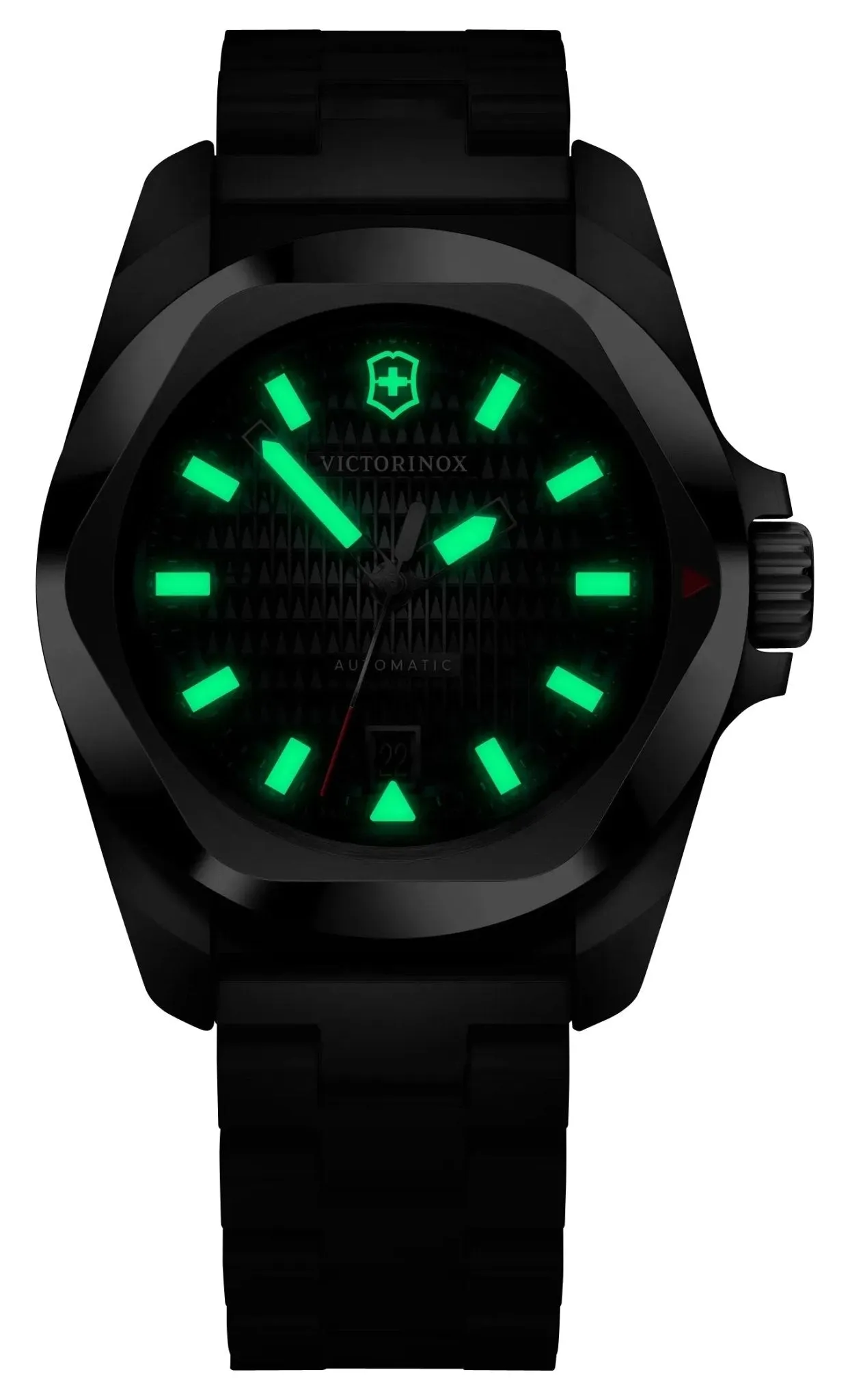Victorinox Swiss Army I.N.O.X. Automatic Stainless Steel Black Dial Date Divers Mens Watch 242019