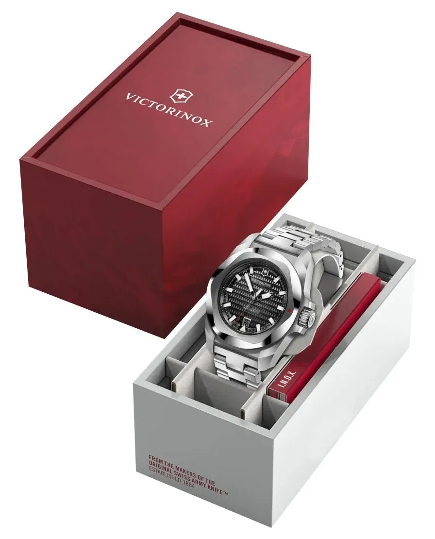 Victorinox Swiss Army I.N.O.X. Automatic Stainless Steel Black Dial Date Divers Mens Watch 242019