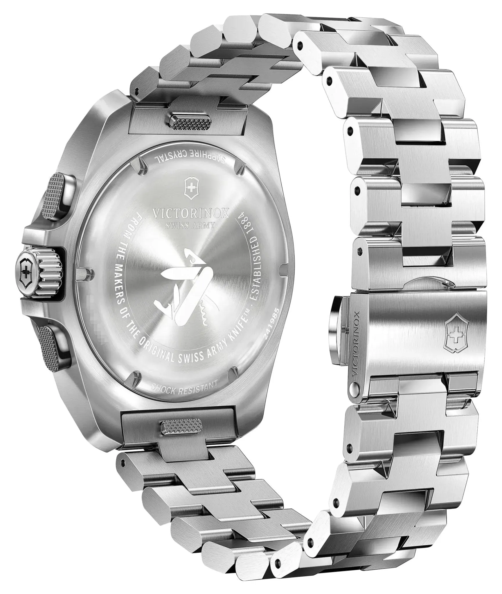 Victorinox Swiss Army I.N.O.X. Chronograph Stainless Steel Blue Dial Day/Date Divers Quartz Mens Watch 241985