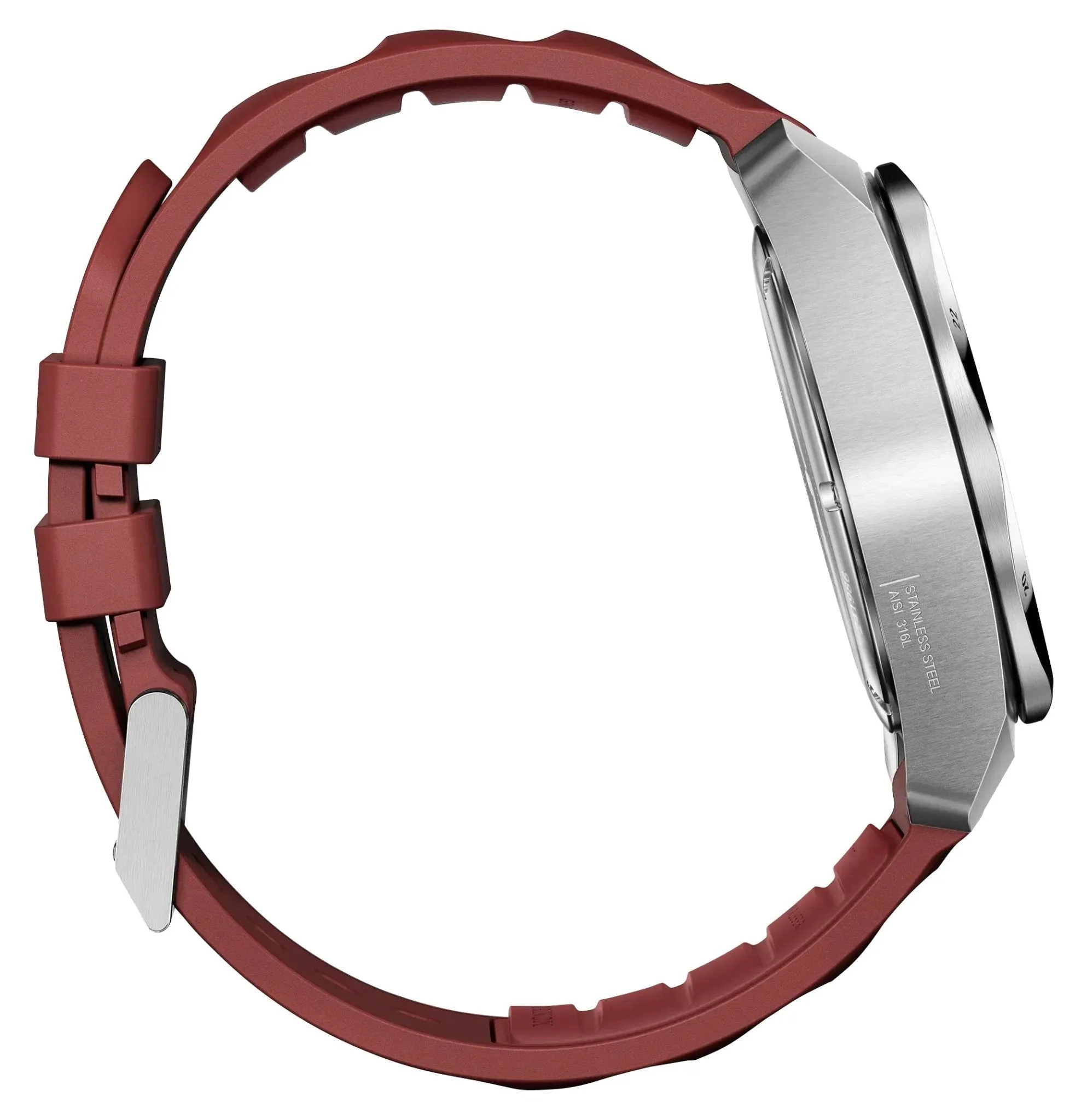 Victorinox Swiss Army I.N.O.X. Chronograph Stainless Steel Red Dial Red Rubber Strap Day/Date Divers Quartz Mens Watch 241986