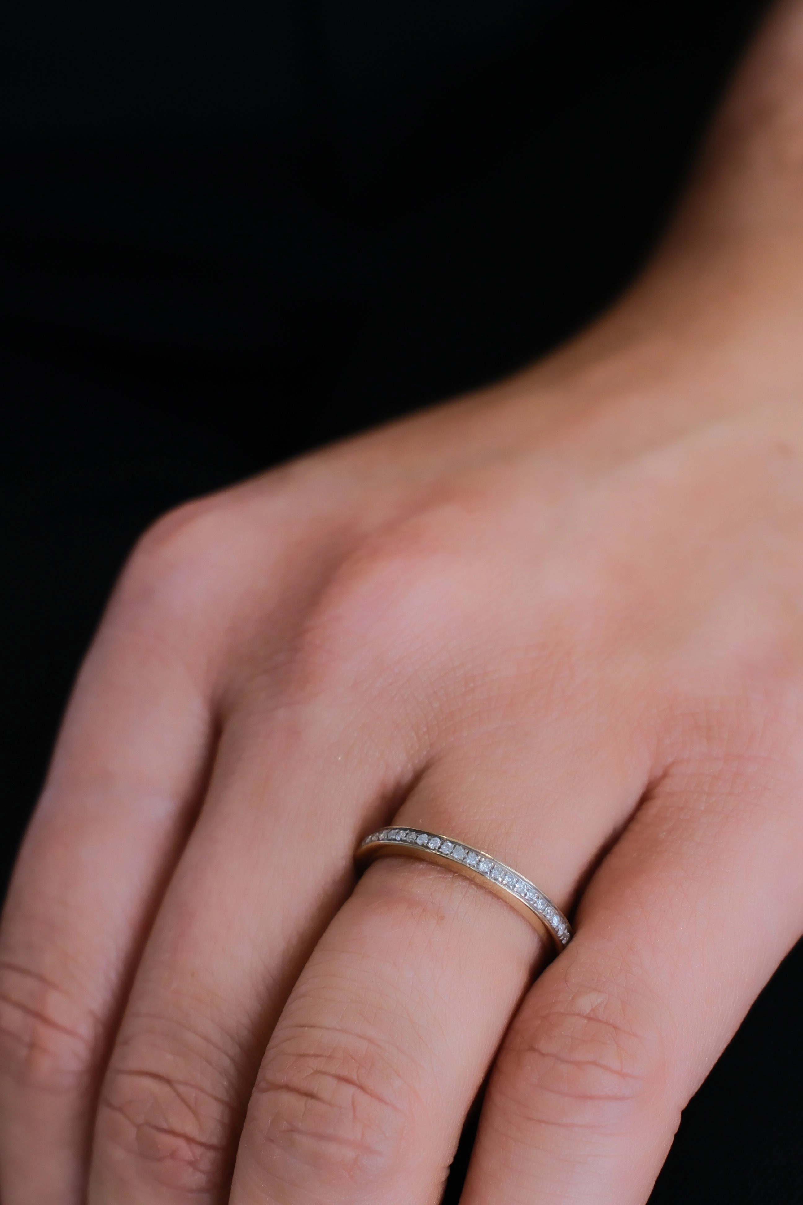 Vintage 9ct Yellow Gold Earth Grown Diamond Set Ring